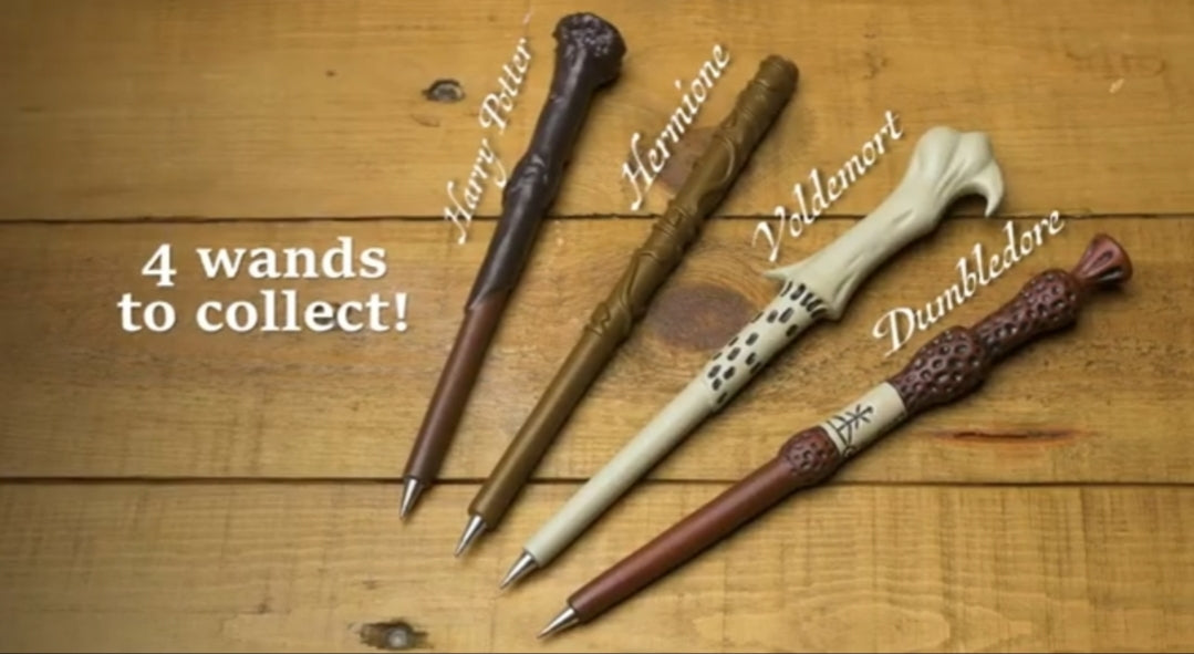 Harry Potter Wand Pens – Authentic Wizarding World Collectible Pens. [Full set of 4 $16.99]